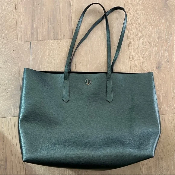 Kate Spade Molly Tote with Pouch in Evergreen Metallic - Picture 8 of 12